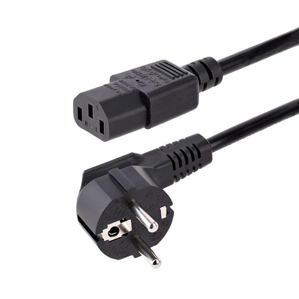 StarTech Cavo di alimentazione per PC da EU Schuko a C13 da 3 m, Cavo di corrente AC 250V 10A 18AWG, Cavo di ricambio con spina italiana per portatile/TV/monitor/schermo da Schuko CEE 7/7 a