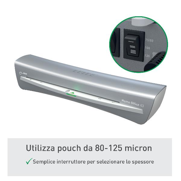 Plastificatrice Leitz iLAM Home Office A3 (2 rulli) 3