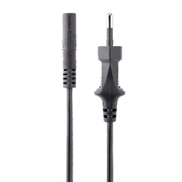 Cavo di Alimentazione CA da 2m, Spina EuroPlug a C7, 2.5A-250V, 18AWG, Cavo Elettrico di Ricambio con spina italiana per Notebook / Stampanti/Monitor/Laptop, Cavo alimentazione bip 2