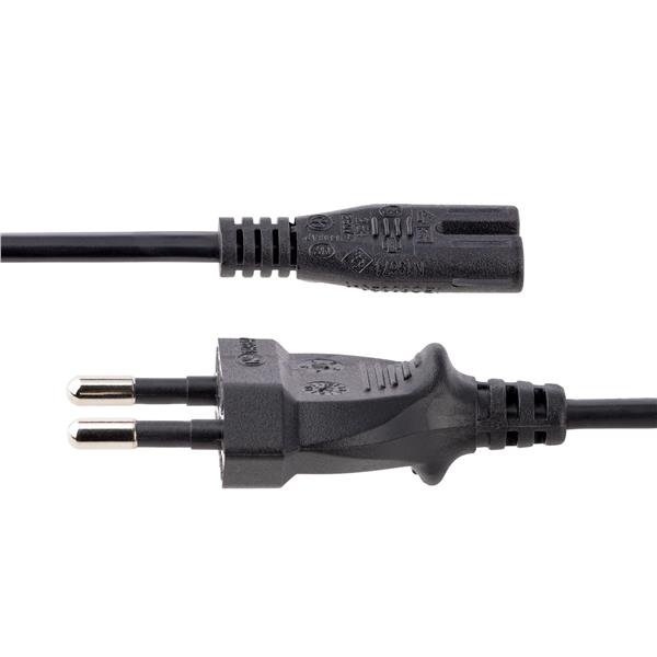 Cavo di Alimentazione CA da 2m, Spina EuroPlug a C7, 2.5A-250V, 18AWG, Cavo Elettrico di Ricambio con spina italiana per Notebook / Stampanti/Monitor/Laptop, Cavo alimentazione bip 4