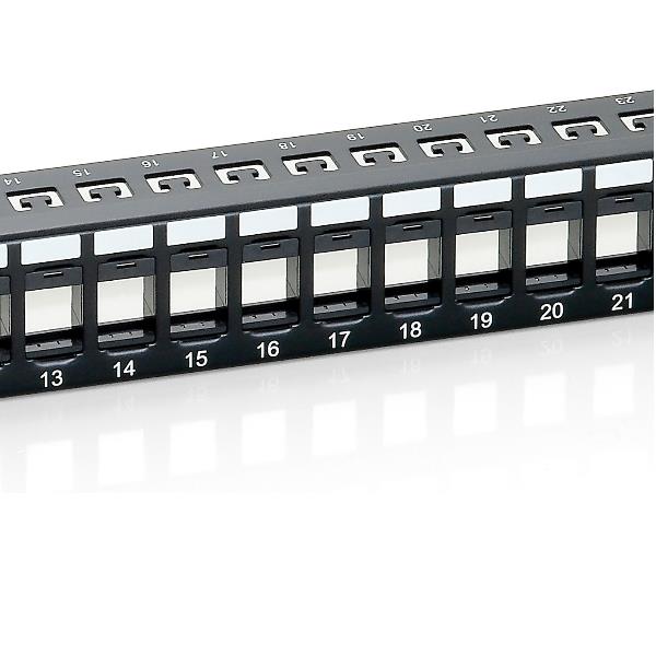 EQUIP - PATCH PANEL 24-PORTE KEYSTONE CAT.6 NON SCHERMATO, 1U 19" - Nero 4