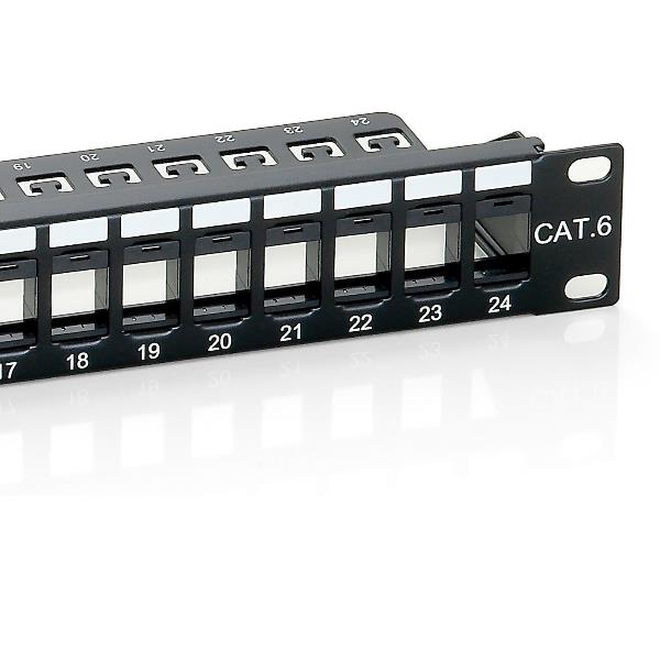 EQUIP - PATCH PANEL 24-PORTE KEYSTONE CAT.6 NON SCHERMATO, 1U 19" - Nero 5