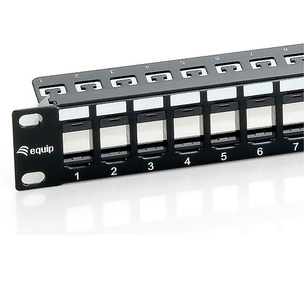 EQUIP - PATCH PANEL 24-PORTE KEYSTONE CAT.6 NON SCHERMATO, 1U 19" - Nero 6