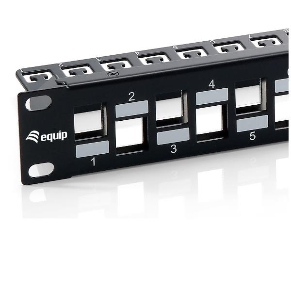 EQUIP - PATCH PANEL 24-PORTE KEYSTONE CAT.6A SCHERMATO, 1U 19" - Nero 2