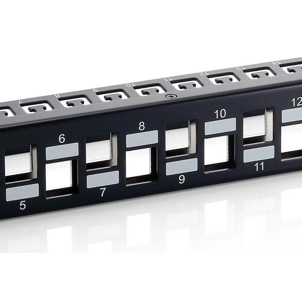 EQUIP - PATCH PANEL 24-PORTE KEYSTONE CAT.6A SCHERMATO, 1U 19" - Nero 3