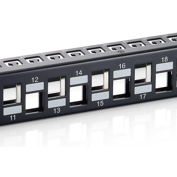 EQUIP - PATCH PANEL 24-PORTE KEYSTONE CAT.6A SCHERMATO, 1U 19" - Nero 4