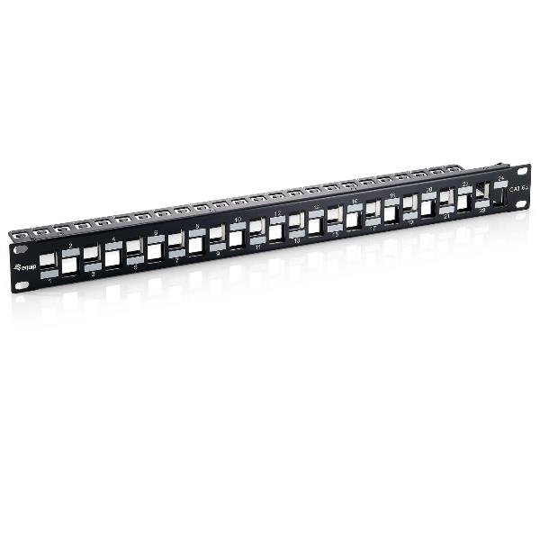 EQUIP - PATCH PANEL 24-PORTE KEYSTONE CAT.6A SCHERMATO, 1U 19" - Nero 6