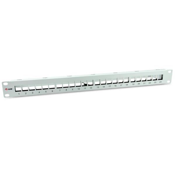 EQUIP EQUIP - PATCH PANEL 24-PORTE KEYSTONE SCHERMATO, 1U 19" - Grigio Chiaro