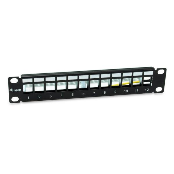 EQUIP EQUIP - PATCH PANEL 12-PORTE KEYSTONE SCHERMATO, 1U 10" - Nero