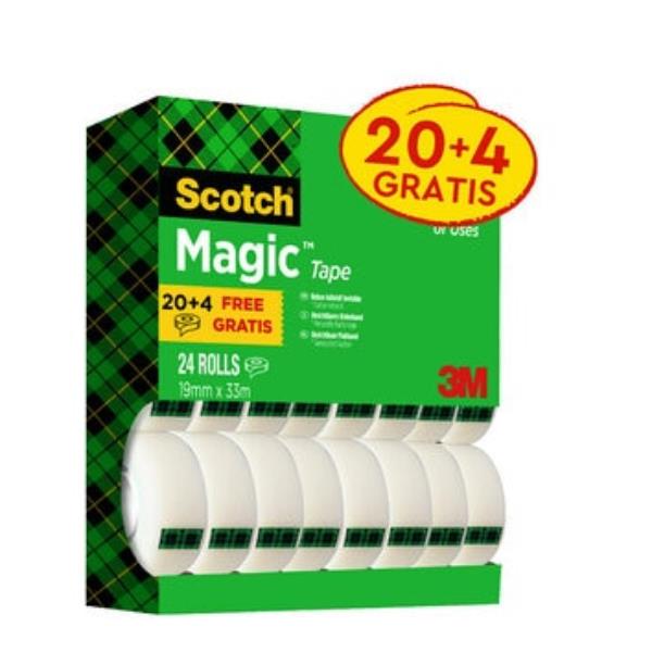 SCOTCH Scotch - Nastro adesivo value pack, 24 rotoli da 19 mm x 33 mm