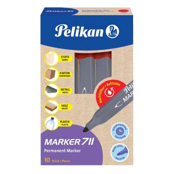 MARCATORE PERMANENTE 711 ROSSO - punta conica 3