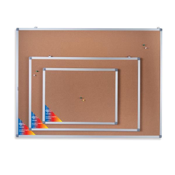 ITERNET Pannello in sughero con cornice in alluminio 45x60