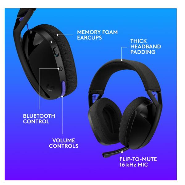 Logitech G321 LIGHTSPEED Wireless Gaming Headset - Nero 3