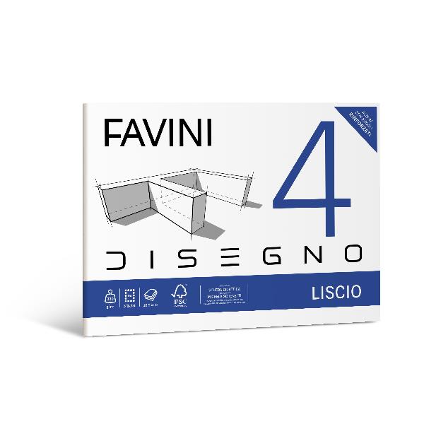 CARTOTECNICA FAVINI FAVINI 4 - ALBUM DA DISEGNO LISCIO D4 220g/m2