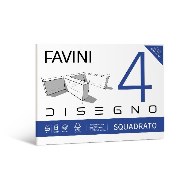 CARTOTECNICA FAVINI FAVINI 4 - ALBUM DA DISEGNO LISCIO SQUADRATO D4 220g/m2