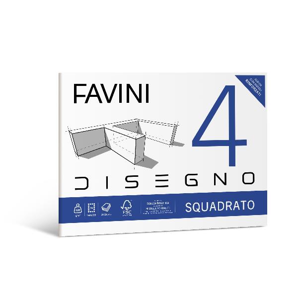 FAVINI 4 - ALBUM DA DISEGNO LISCIO SQUADRATO D4 220g/m2 5