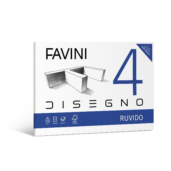 CARTOTECNICA FAVINI FAVINI 4 - ALBUM DA DISEGNO RUVIDO D3 220g/m2
