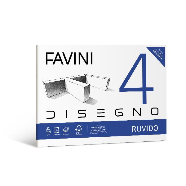 CARTOTECNICA FAVINI FAVINI 4 - ALBUM DA DISEGNO RUVIDO D4 220g/m2