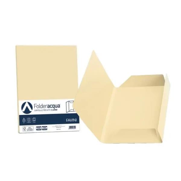 CARTOTECNICA FAVINI FOLDER LUCE E ACQUA 3 lembi - 25 cartelline - camoscio