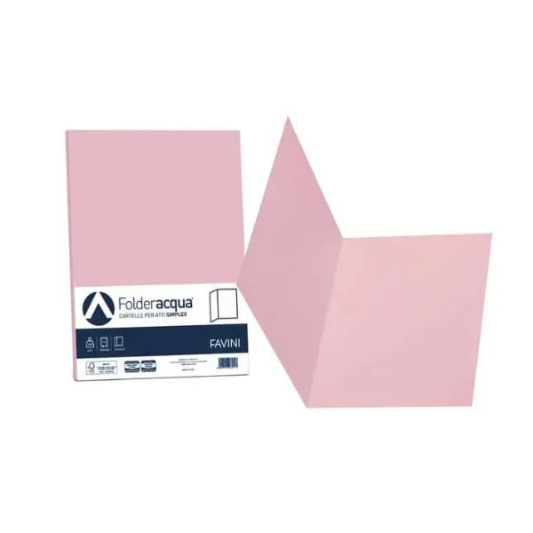 CARTOTECNICA FAVINI FOLDER LUCE E ACQUA Simplex - 50 cartelline - rosa