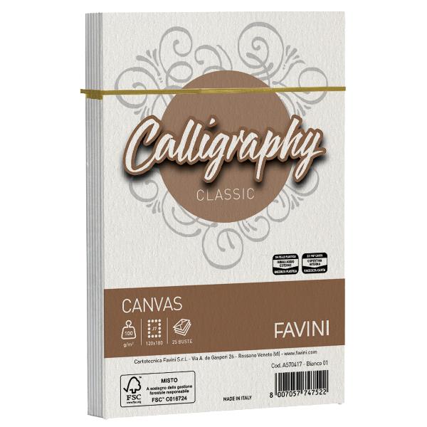 CALLIGRAPHY canvas - Bianco - 12x18cm - 100g/m2 – 25Buste 2