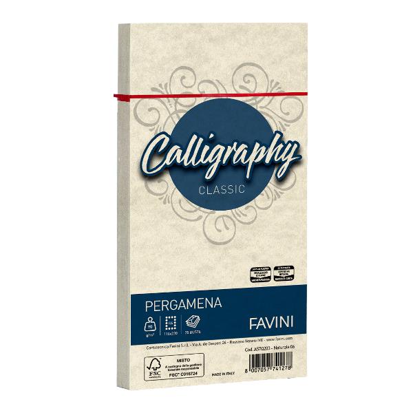 CALLIGRAPHY pergamena - Naturale - 11x22 cm - 90g/m2 – 25 buste 2