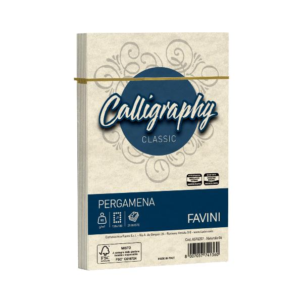 CALLIGRAPHY pergamena - Naturale - 12x18 cm - 90g/m2 – 25 buste 2