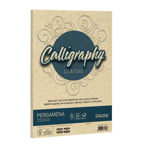 CARTOTECNICA FAVINI CALLIGRAPHY pergamena - Crema - 190g/m2 - 250 fogli