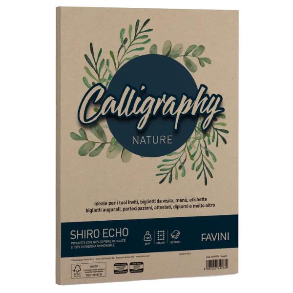 CARTOTECNICA FAVINI CALLIGRAPHY Nature Shiro Eco - Legno - 120g/m2 - 50 fogli