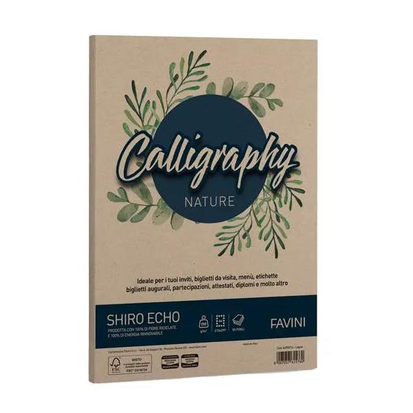 CARTOTECNICA FAVINI CALLIGRAPHY Nature Shiro Eco - Legno - 250g/m2 - 50fogli