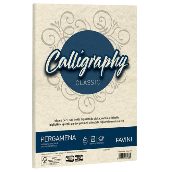 CARTOTECNICA FAVINI CALLIGRAPHY pergamena - Naturale- 190g/m2 - 250 fogli