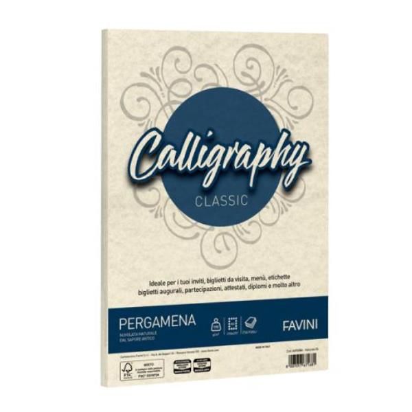 CARTOTECNICA FAVINI CALLIGRAPHY pergamena - Naturale- 190g/m2 - 250 fogli