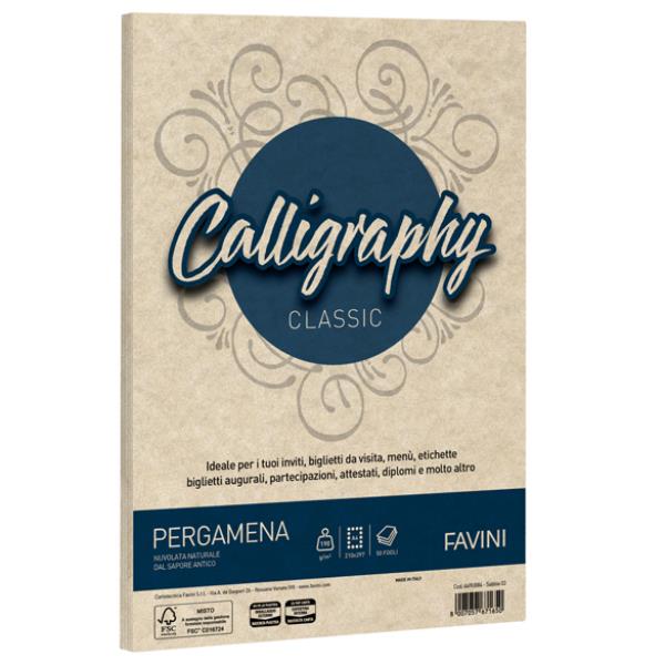 CARTOTECNICA FAVINI CALLIGRAPHY pergamena - Sabbia - 190g/m2 - 50 fogli