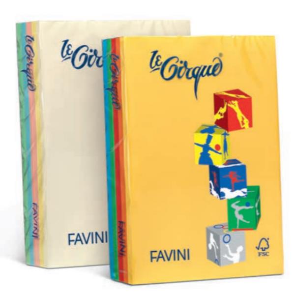 CARTOTECNICA FAVINI RISMA LE CIRQUE A4 80GR 500 FOGLI - COLORI TENUI e FORTI