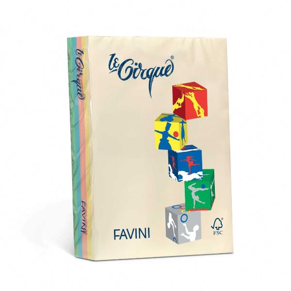 RISMA LE CIRQUE A4 80GR 500 FOGLI - COLORI TENUI e FORTI 2
