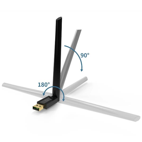 ADATTATORE USB BLUETOOTH 5.3 a Lunga portata, Antenna Esterna 4dBi 4