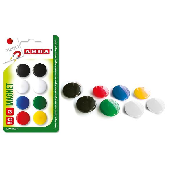 ARDA BLISTER 8 MAGNETI DIAMETRO 20 MM.