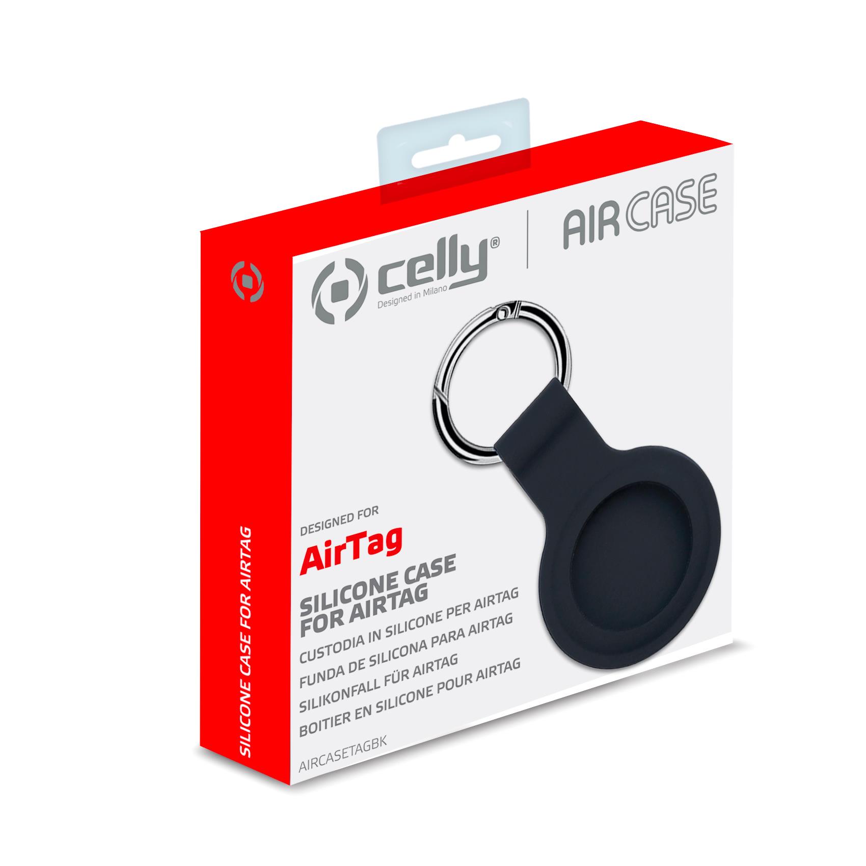 AIRCASETAG - Custodia in silicone morbida con gancio in metallo compatibile con Airtag 1a Gen/2a Gen 2