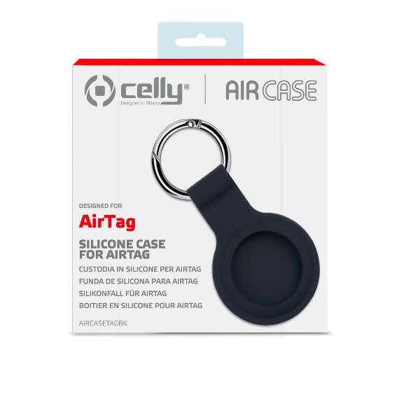 AIRCASETAG - Custodia in silicone morbida con gancio in metallo compatibile con Airtag 1a Gen/2a Gen 4