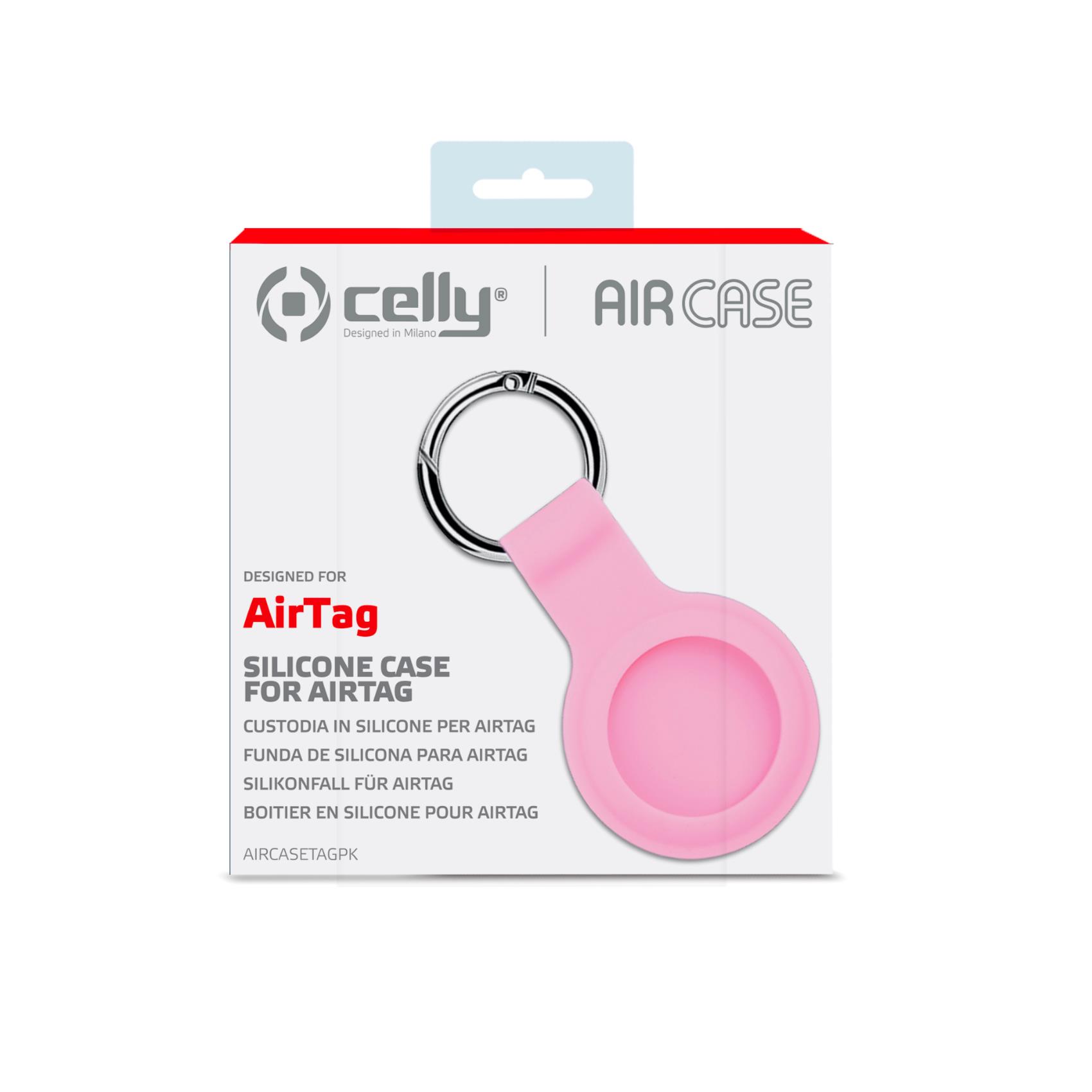 AIRCASETAG - Custodia in silicone morbida con gancio in metallo compatibile con Airtag 1a Gen/2a Gen 3