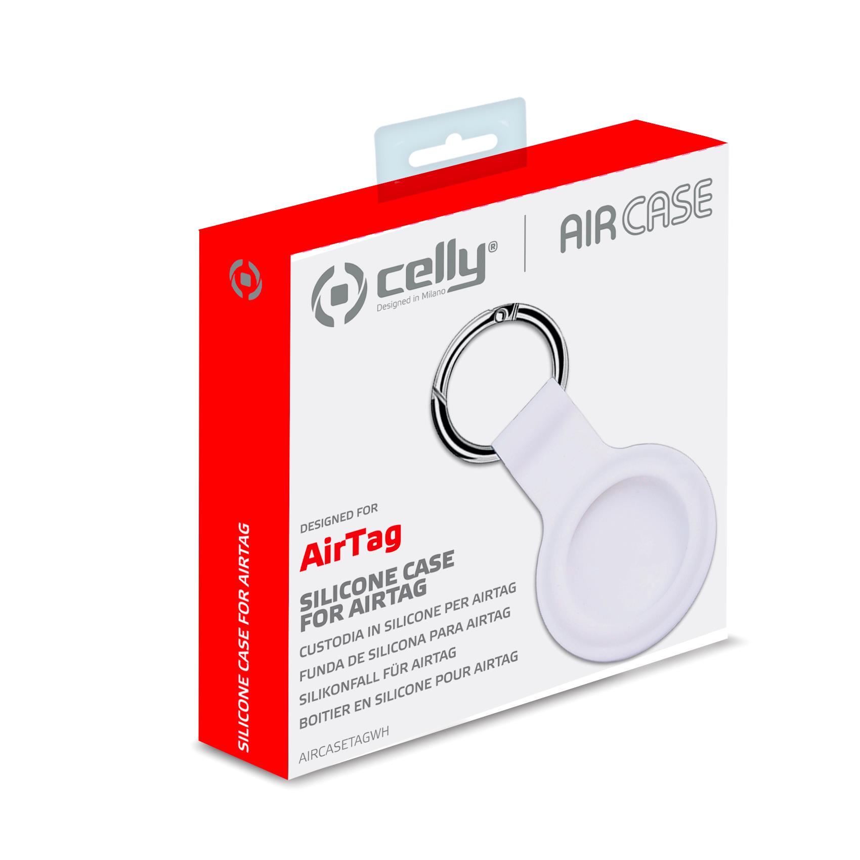 AIRCASETAG - Custodia in silicone morbida con gancio in metallo compatibile con Airtag 1a Gen/2a Gen 4