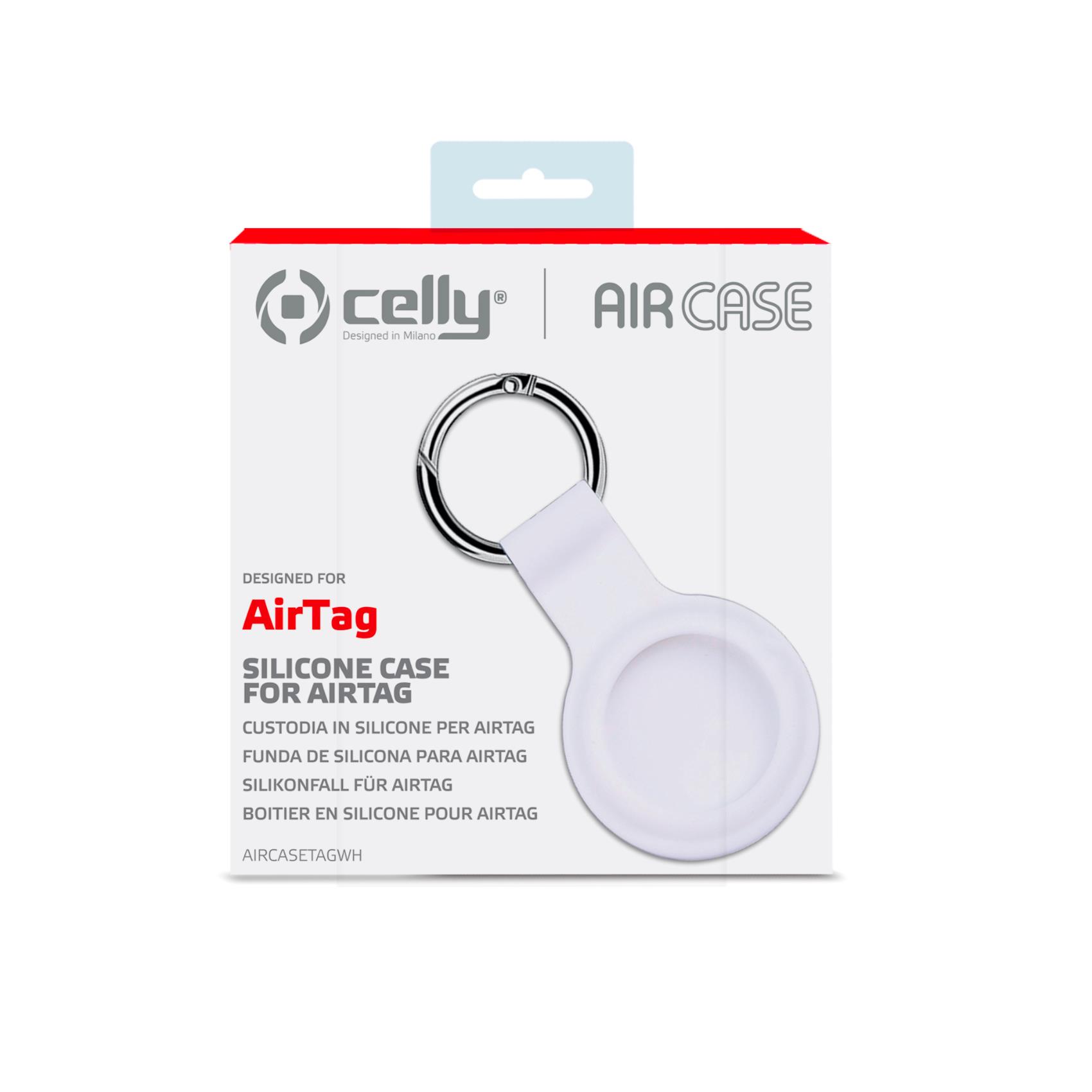 AIRCASETAG - Custodia in silicone morbida con gancio in metallo compatibile con Airtag 1a Gen/2a Gen 5