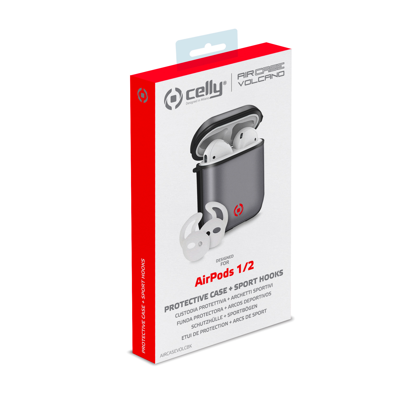 AIRCASE - Custodia in silicone morbida con gancio in metallo compatibile con Airtag 1a Gen/2a Gen 5