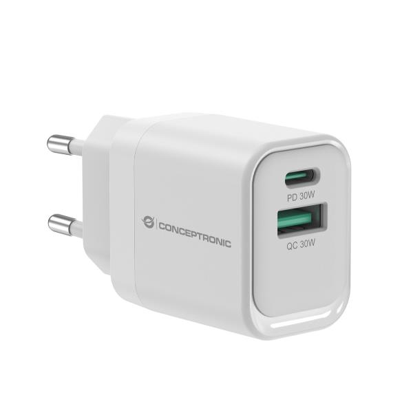 CARICATORE PD USB 2-PORTE da 33W GaN, 1x USB-C, 1x USB-A, QC 3.0, PPS, PD 3.0 4