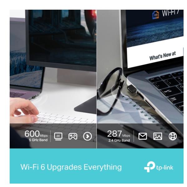 Adattatore USB AX900 Nano Wi-Fi 6 Bluetooth 5.3 6