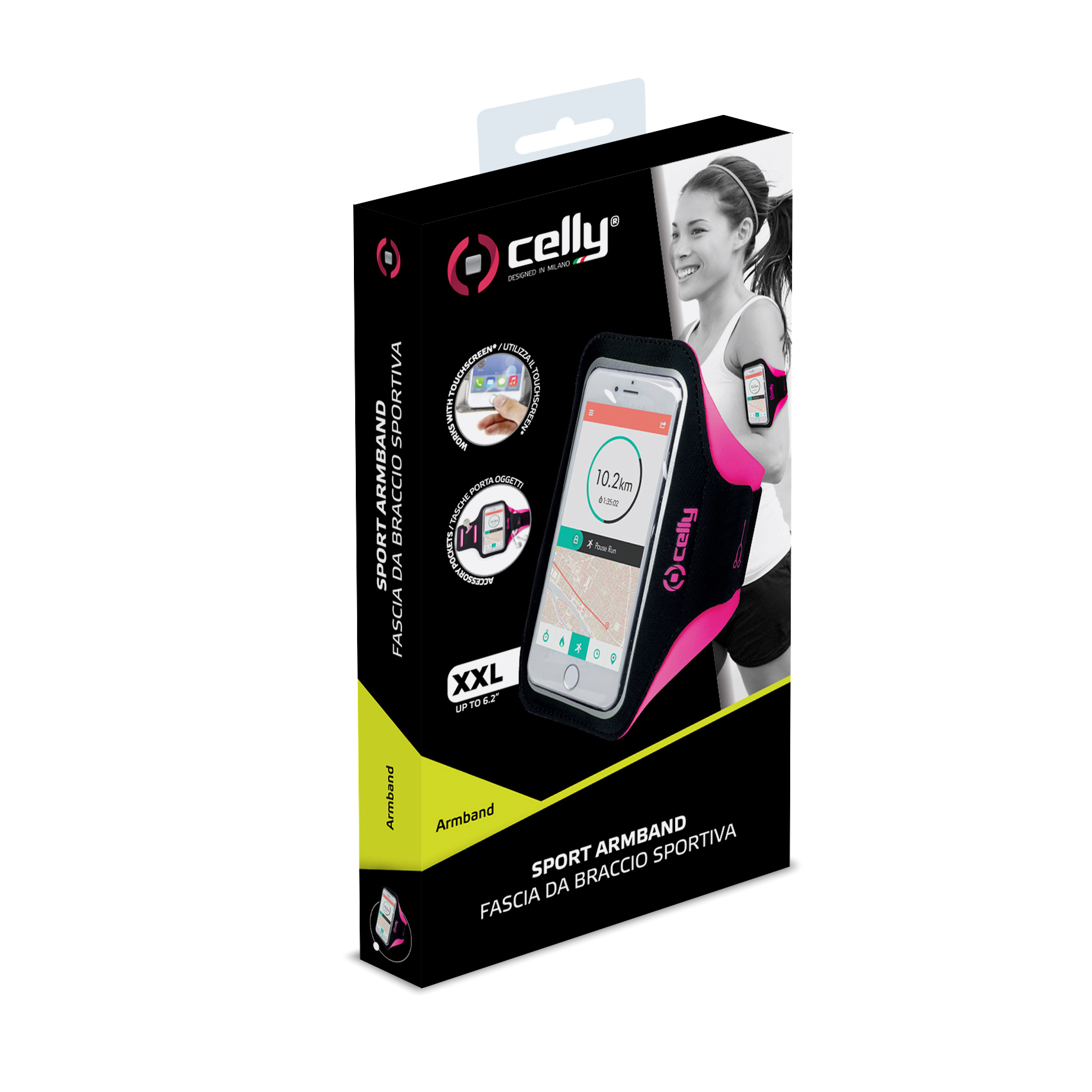 ARMBAND - Fascia da braccio ultra leggero, regolabile, materiali impermeabili, finestra trasparente per utilizzare il touch screen compatibile con tutti gli smartphone fino a 6.5" 2