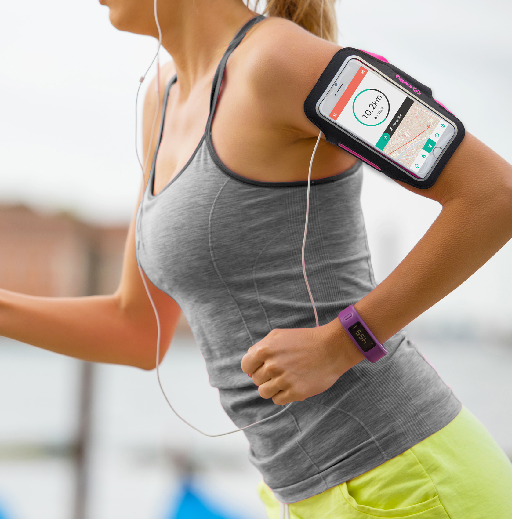 ARMBAND - Fascia da braccio ultra leggero, regolabile, materiali impermeabili, finestra trasparente per utilizzare il touch screen compatibile con tutti gli smartphone fino a 6.5" 4