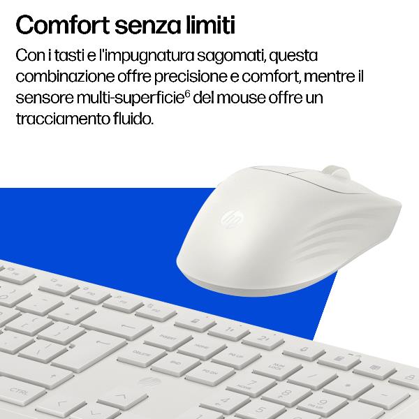 Kit Tastiera e Mouse wireless e Bluetooth dual-mode HP 495C Bianca 4