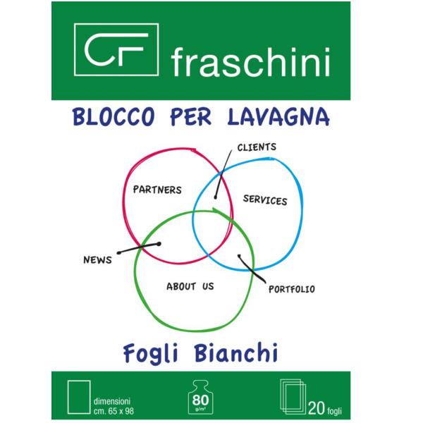 FRASCHINI BLOCCO BIANCO LAVAGNA 20 FOGLI