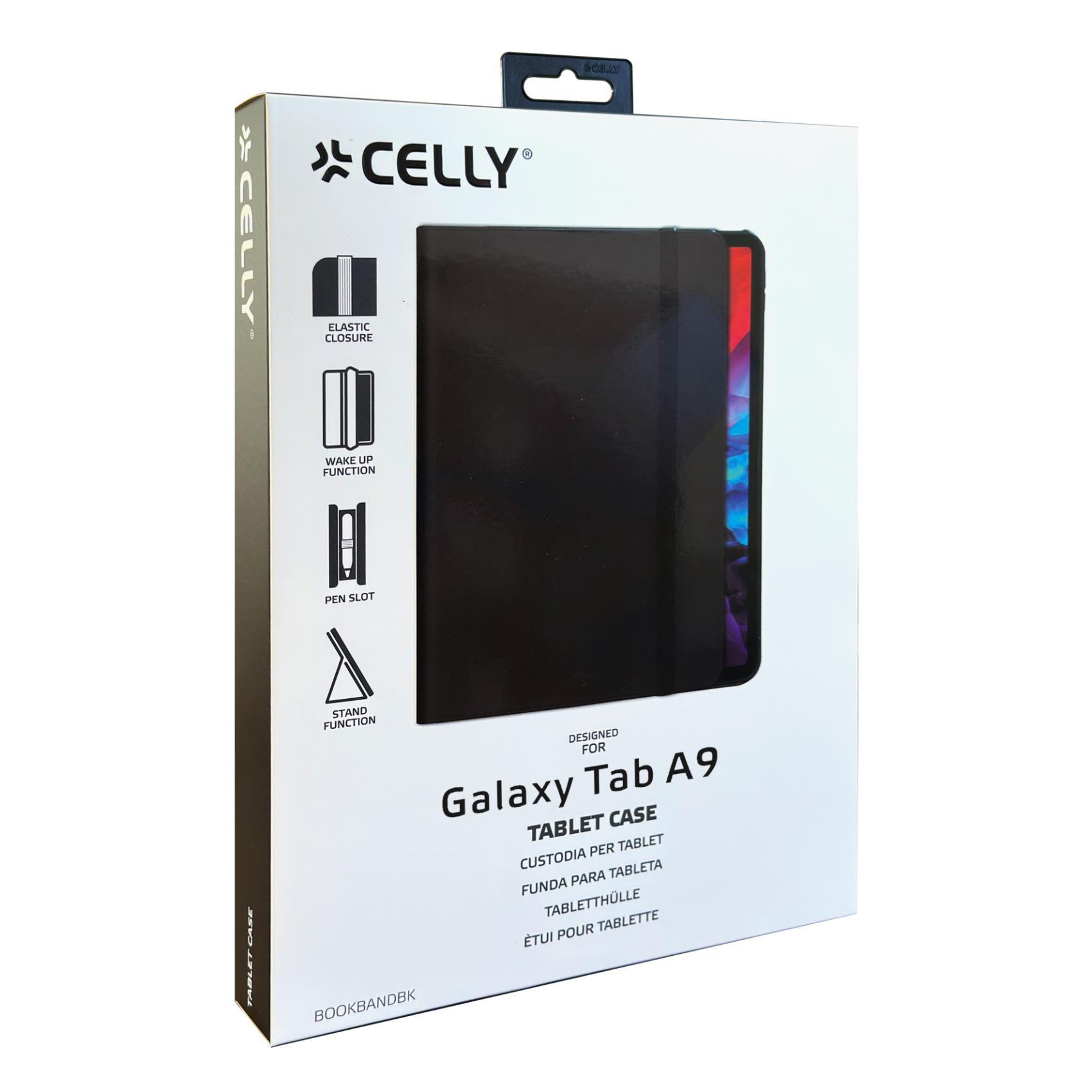 BOOKBAND - Custodia a libro con funzione stand con banda elastica per chiusura compatibile con Samsung Galaxy Tab A9/ Tab A9 EE 4